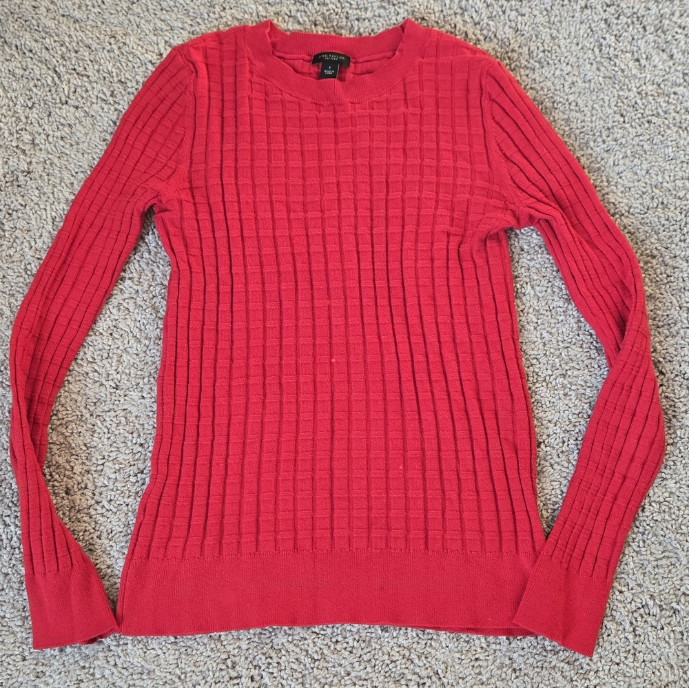 Ann Taylor Factory Red Sweater Womens Size Small